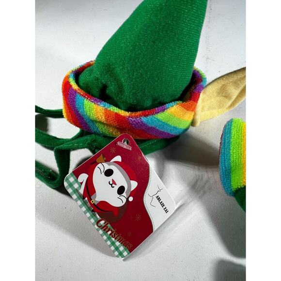 NEW Cat Christmas Elf Costume Kitten Size Small 4 pieces Outfit Pet Holiday - Picture 6 of 10
